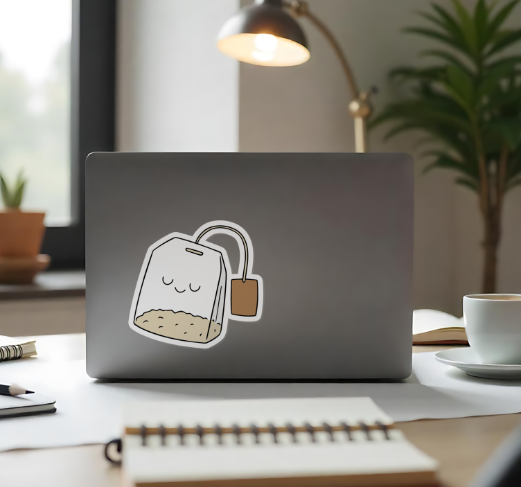 Naklejka na laptopa szczęśliwa torebka herbaty - TenStickers