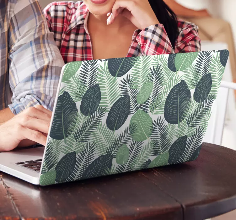 Naklejka na laptopa tropikalne liście - TenStickers