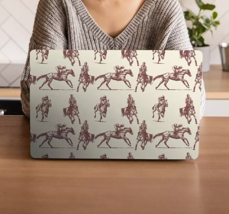 Naklejka na laptopa wzór figury konnej - TenStickers