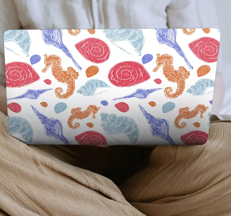 Naklejka na laptopa wzory muszli konika morskiego - TenStickers
