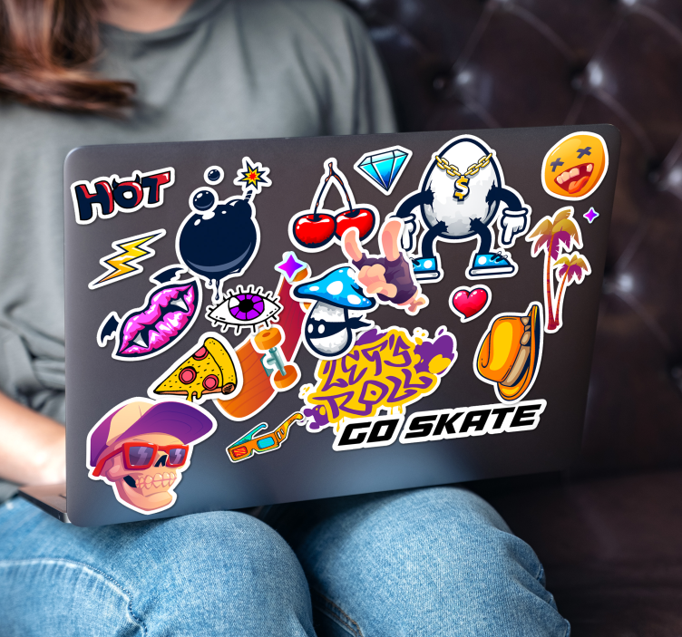 Fajny zestaw naklejka na laptopa - TenStickers