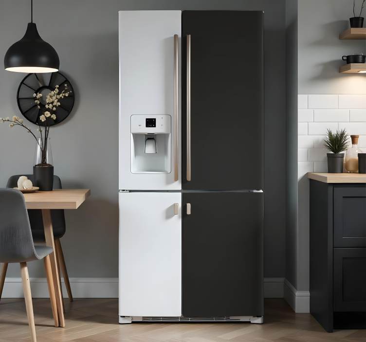 Okleina na lodówkę całkowicie czarny - TenStickers