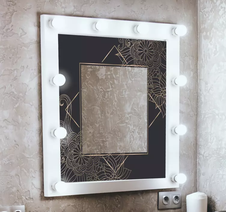 Naklejki lustro eleganckie kwiaty - TenStickers