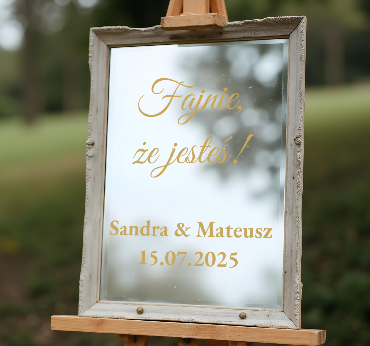 Naklejka na lustro fajne nazwy i data - TenStickers