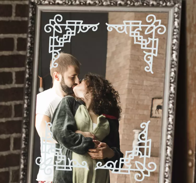 Geometryczna naklejka na lustro narożniki - TenStickers