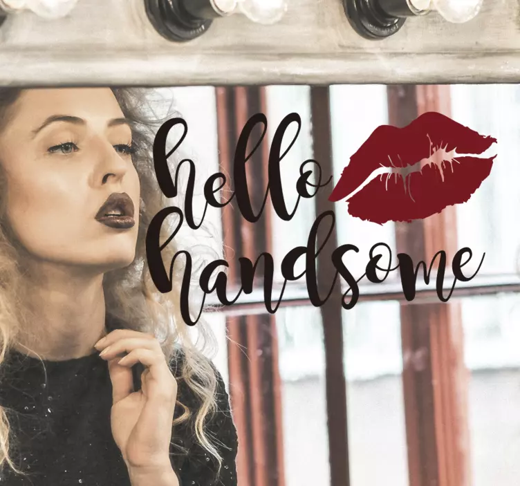 Naklejka na lustro hello handsome - TenStickers