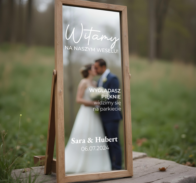 Naklejka na lustro indywidualny projekt ślubu - TenStickers