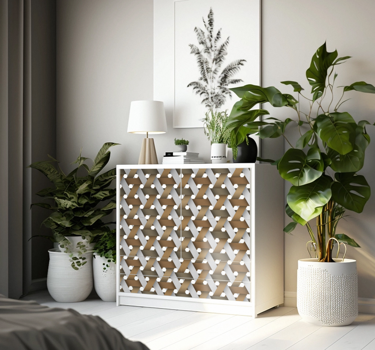 Naklejka na meble białe drewno skandynawskie - TenStickers