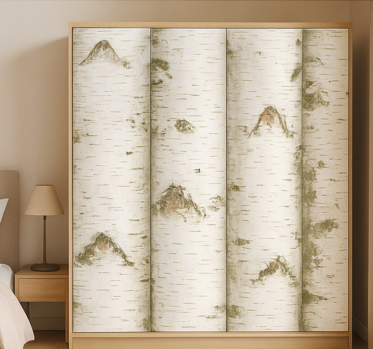 Naklejka na meble białe wzory drzew - TenStickers