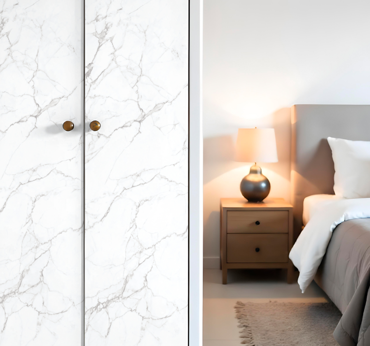 Naklejka na meble biały marmur - TenStickers