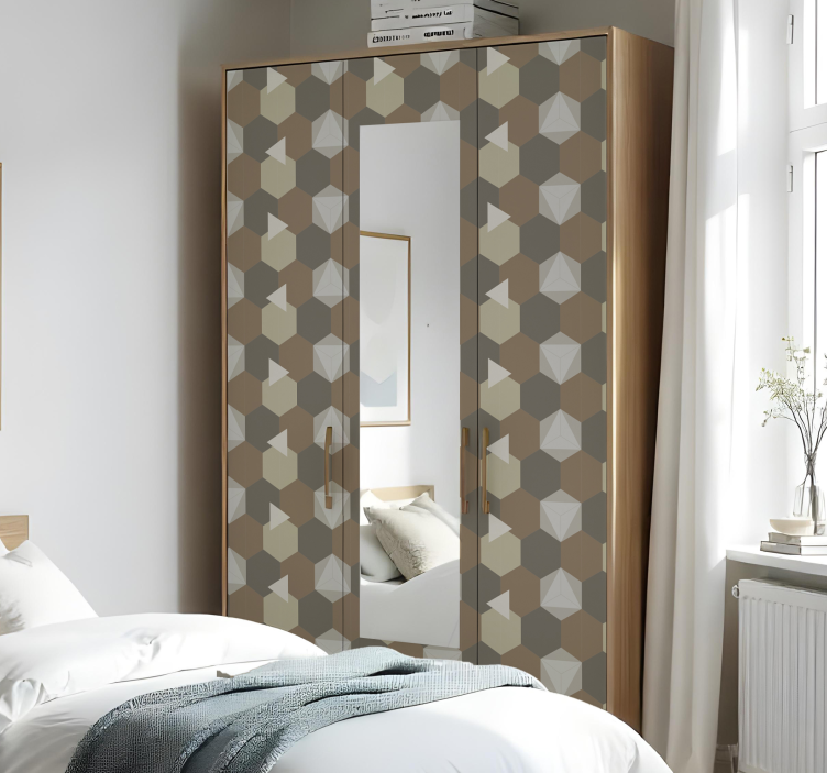 Naklejka na meble brązowe sześciokąty - TenStickers