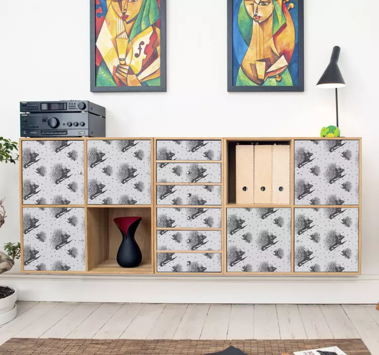 Naklejka na meble Czarne jeże - TenStickers