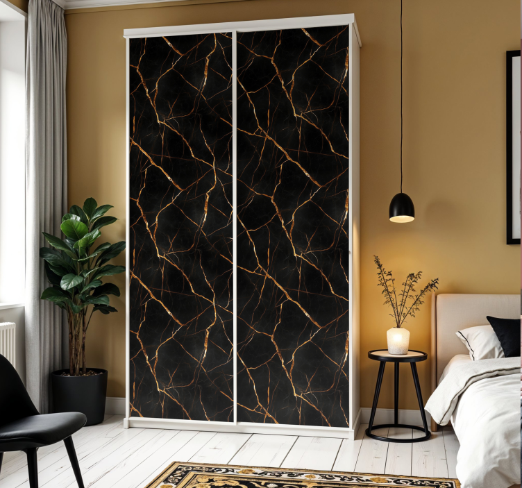 Naklejka na meble czarny marmur - TenStickers