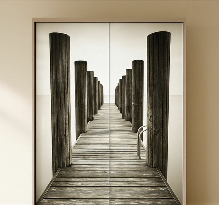 Naklejka na meble drewniany pokład - TenStickers