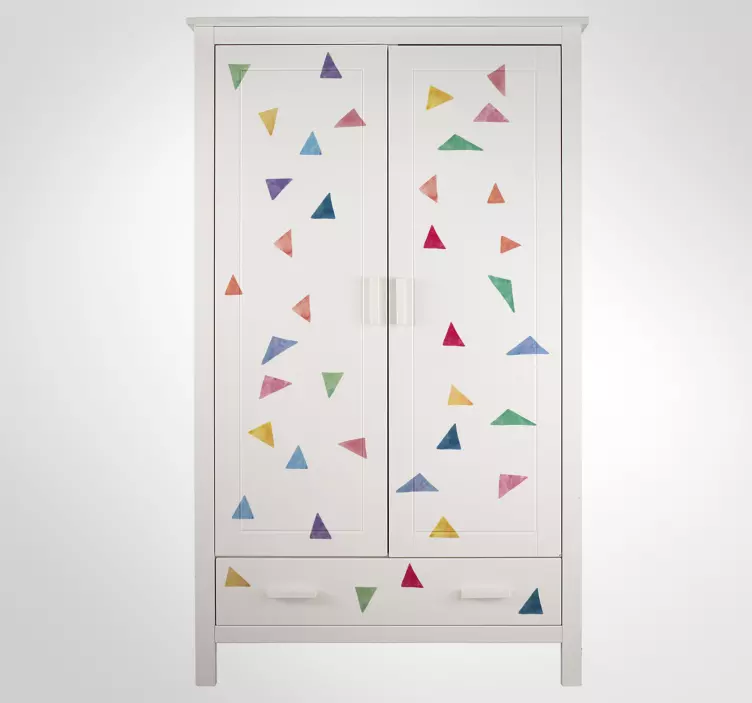 Naklejka na szafę kolorowe trójkąty - TenStickers