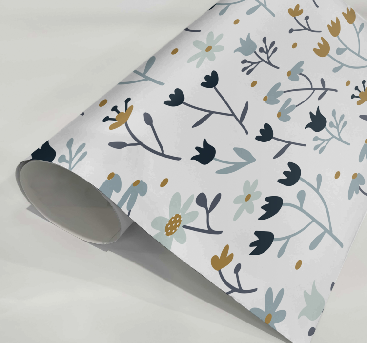 Naklejka meblowa kwiaty minimalistyczne - TenStickers