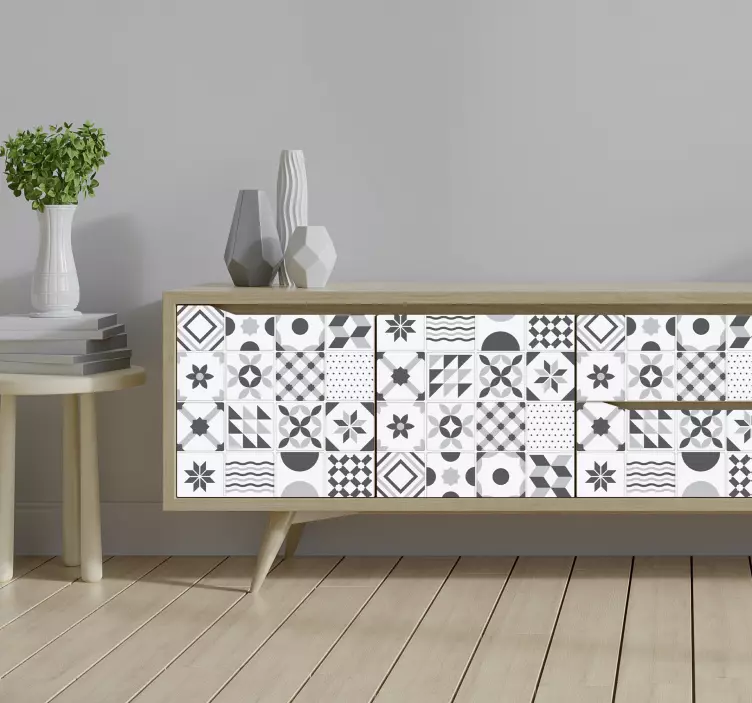 Naklejka na meble vintage płytki - TenStickers
