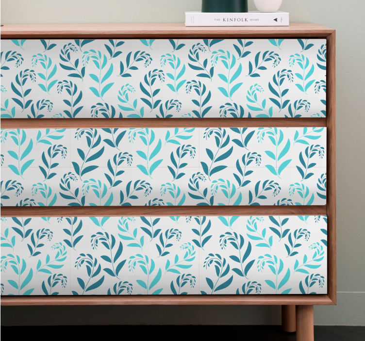 Kalkomania na meble wzór drzew w pastelowych kolorach - TenStickers