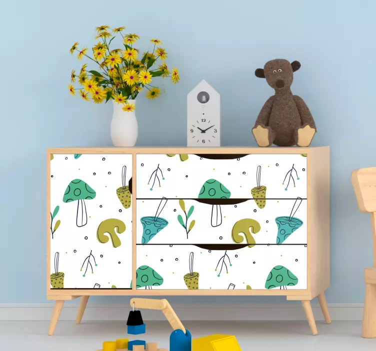 Naklejka na meble żywy motyw grzyba - TenStickers
