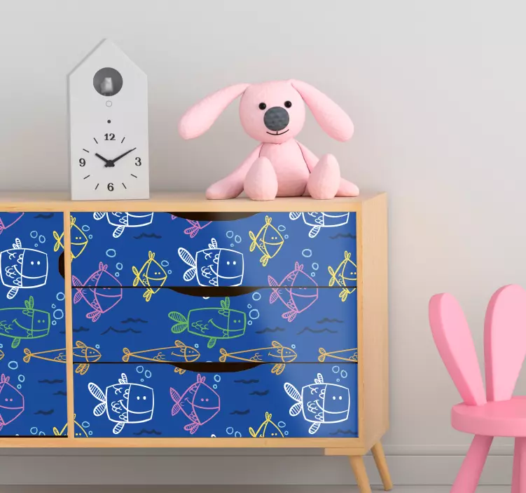 Naklejka na meble żywy motyw ryby - TenStickers