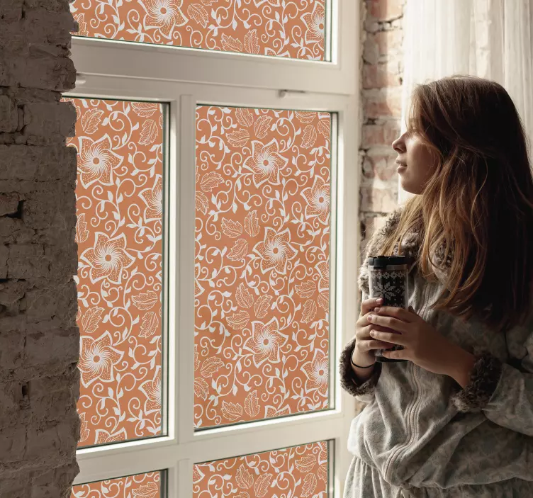 Naklejka na szyby Kwiaty paisley - TenStickers