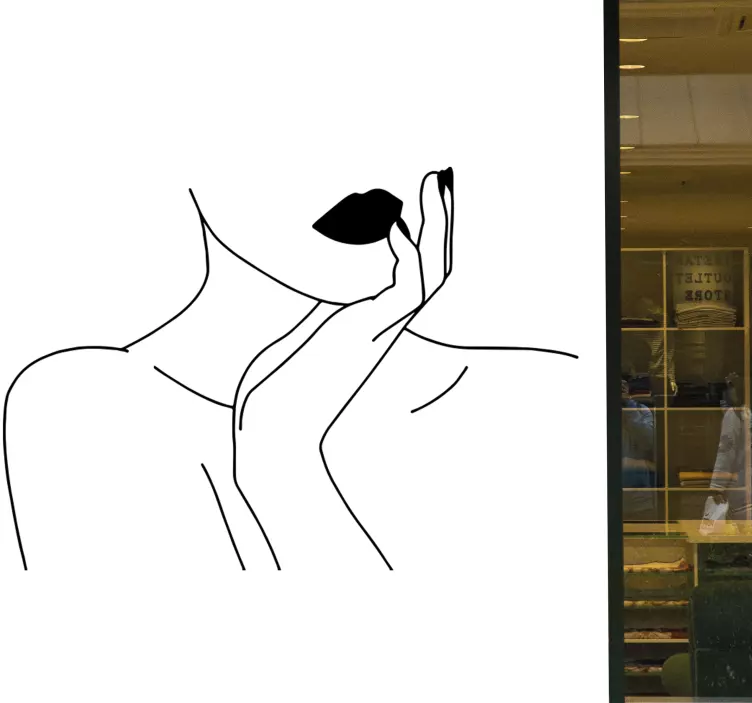 Naklejka na szyby linie kobiecej twarzy - TenStickers