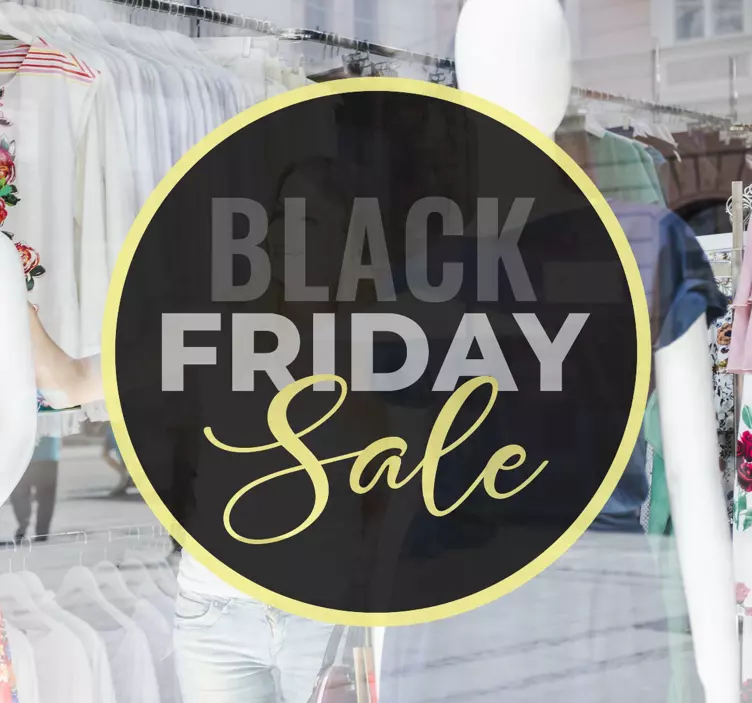 Naklejka na szyby Black Friday czarne koło  - TenStickers