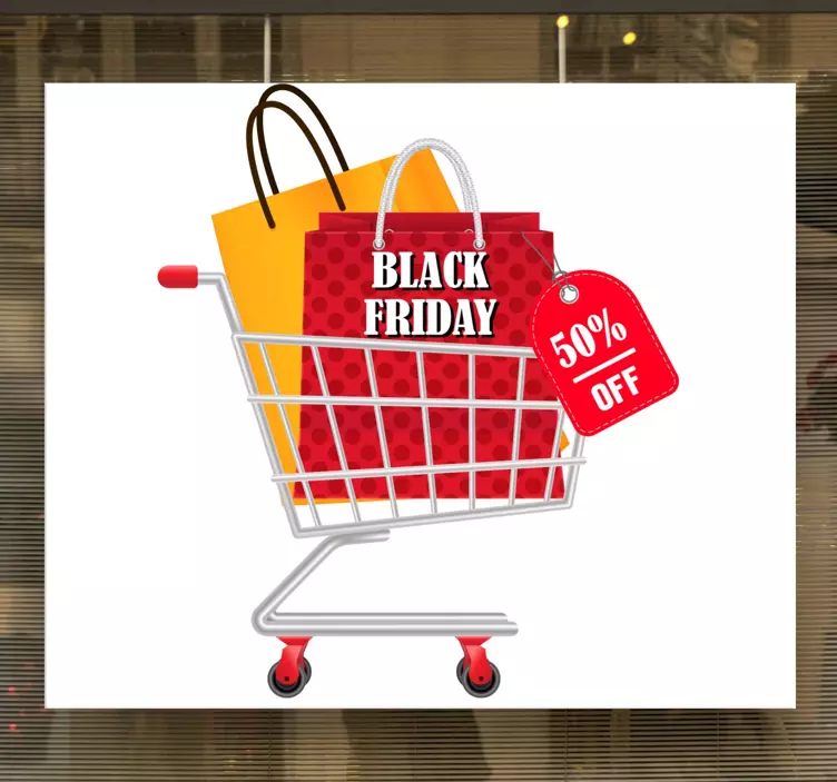 Naklejka Black Friday koszyk zakupowy - TenStickers