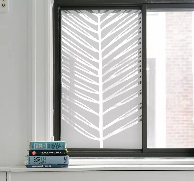 Naklejka na okno egzotyczny liść - TenStickers