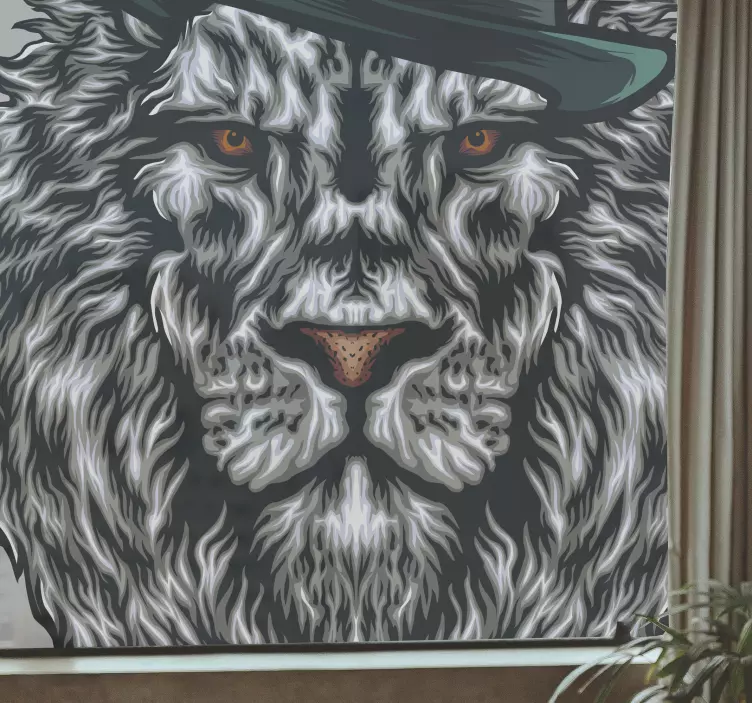 Naklejka na szyby Głowa lwa - TenStickers