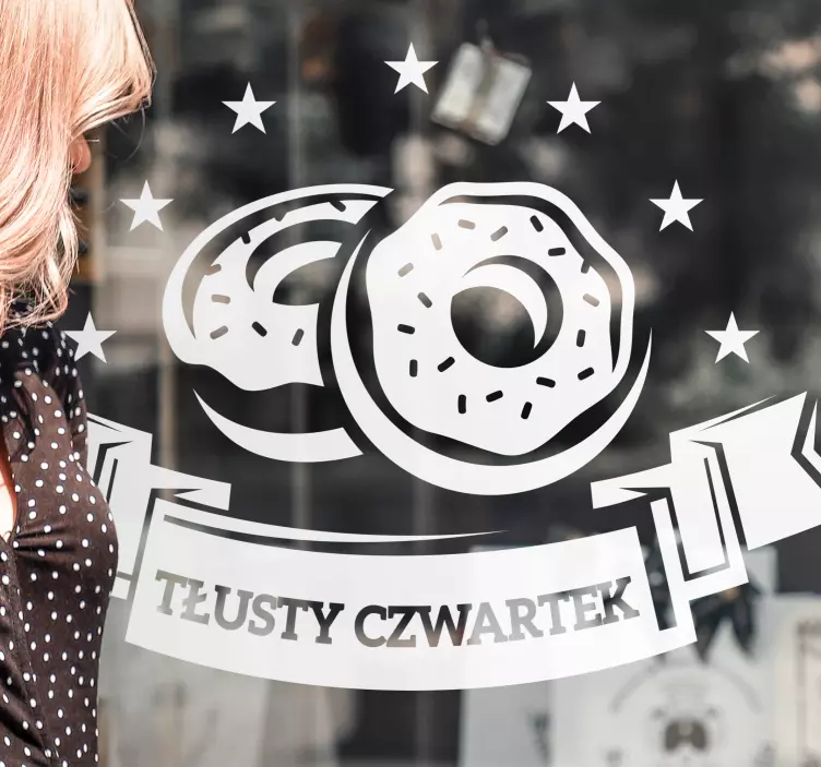 Naklejka na szyby Ilustracja "tłusty czwartek" - TenStickers