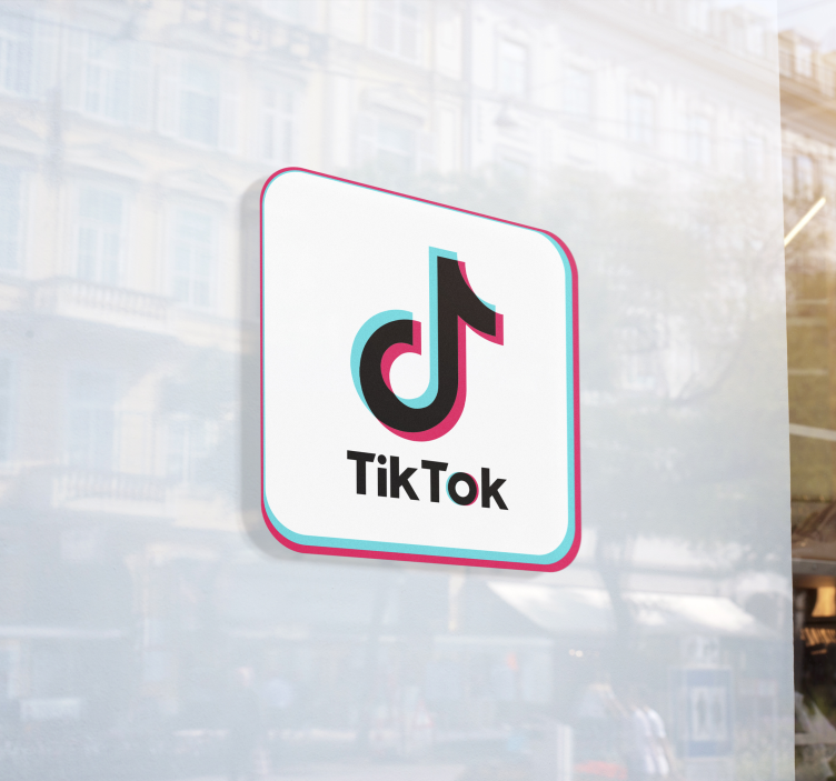 Naklejka na szyby Logo tiktok - TenStickers