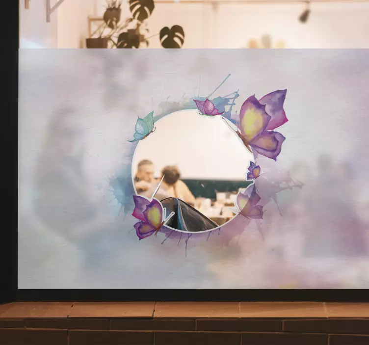 Kolorowa naklejka na okno z motylami - TenStickers