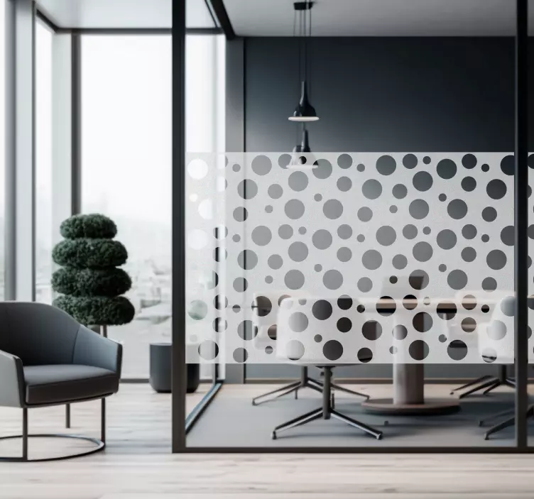Naklejka na okno przezroczysta w kropki - TenStickers