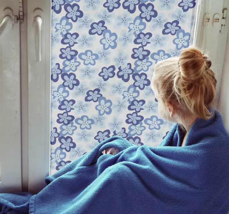 Naklejka na szyby Skandynawski wzór kwiatowy - TenStickers