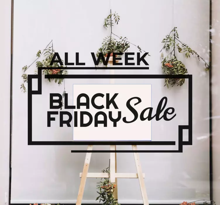 Naklejka na szyby wyrzedaż Black Friday przez cały tydzień - TenStickers