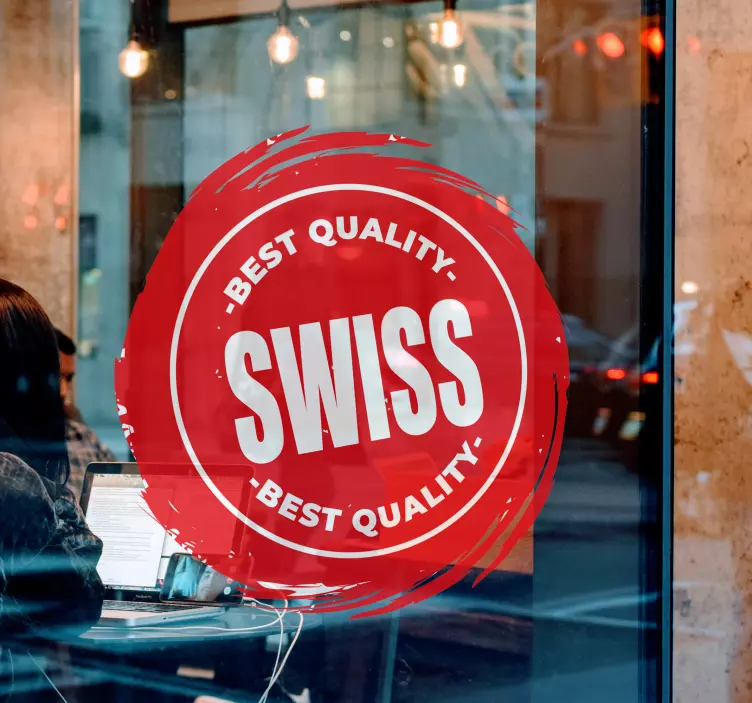 Naklejka na szybę Pieczęć szwajcarskiej jakości - TenStickers
