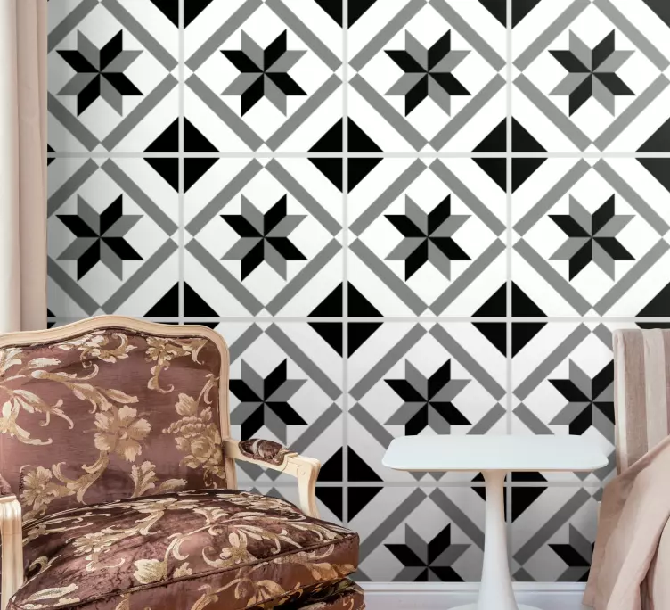 Naklejka na kafelki Diamentowe płytki cementowe - TenStickers