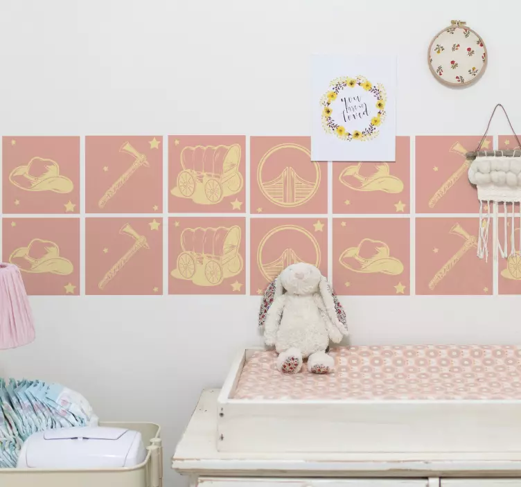 Naklejka na kafelki Wagon kowbojski - TenStickers