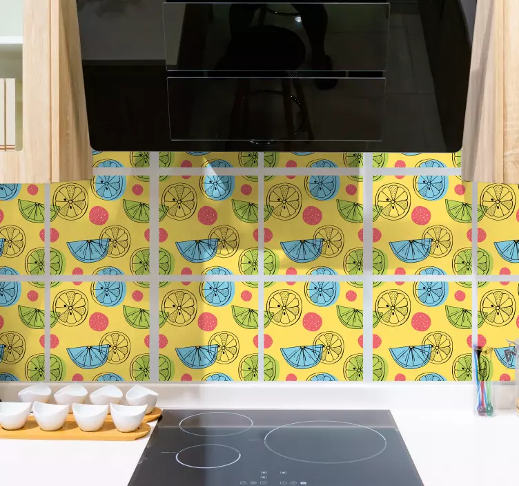 Naklejka na płytki wzór owocowy - TenStickers