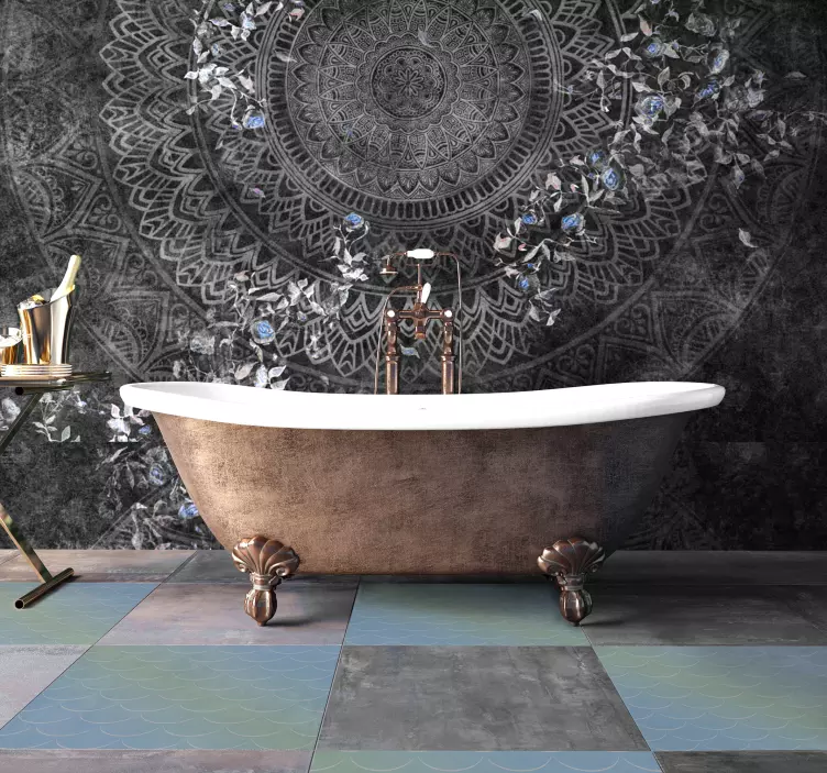 Podłogowe naklejki pastelowe łuski wzór - TenStickers