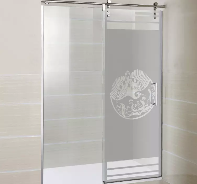 Naklejka na prysznic - Artystyczny Feniks - TenStickers