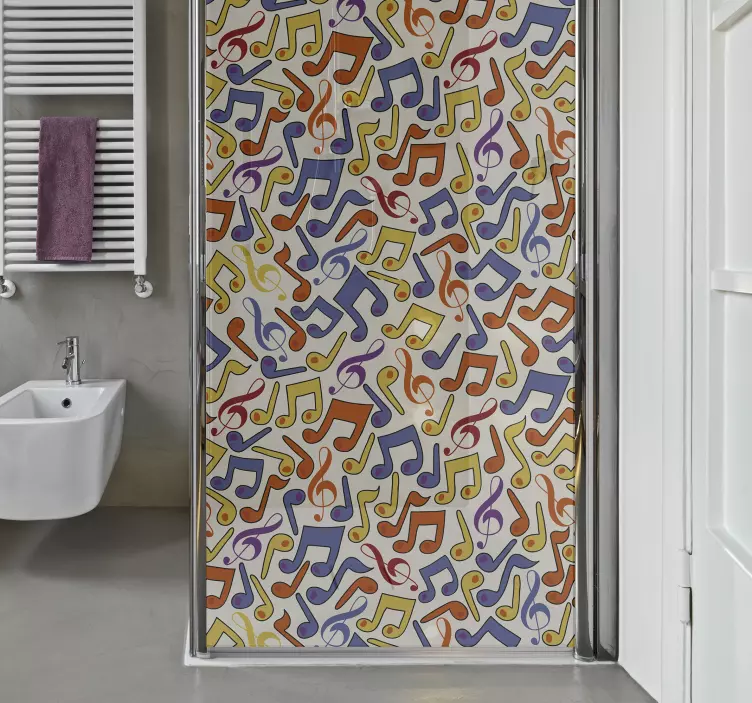Naklejka na prysznic kolorowe nuty - TenStickers