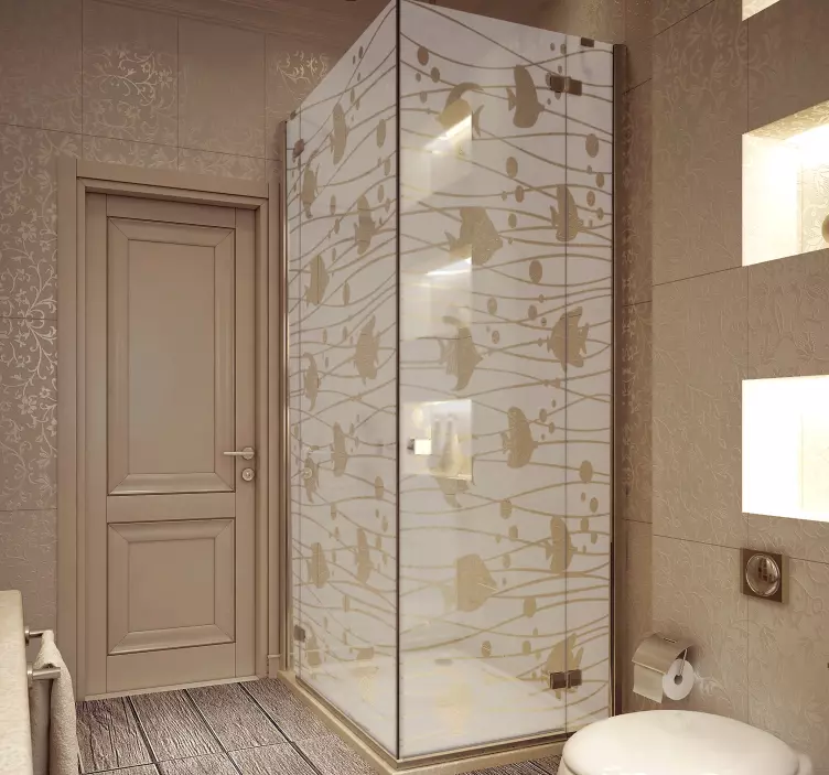 Naklejka na kabinę prysznicową w rybki - TenStickers