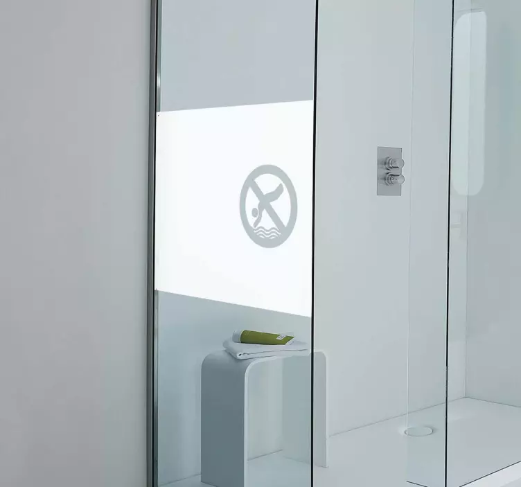 Naklejka na prysznic znak zakazu pływania - TenStickers