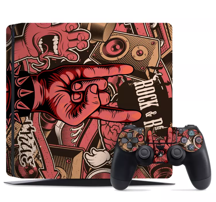 Naklejka na ps4 wibracje rock & roll - TenStickers