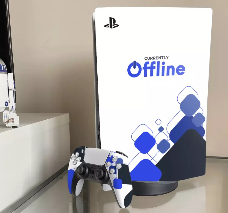 Naklejka na ps5 Obecnie offline drgające tło - TenStickers