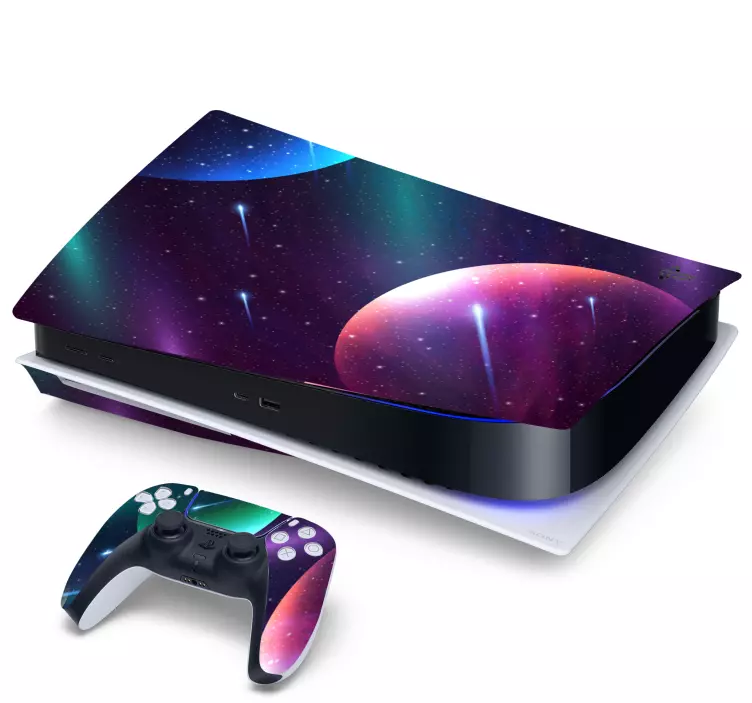 Naklejka na ps5 Przestrzeń kosmosu - TenStickers