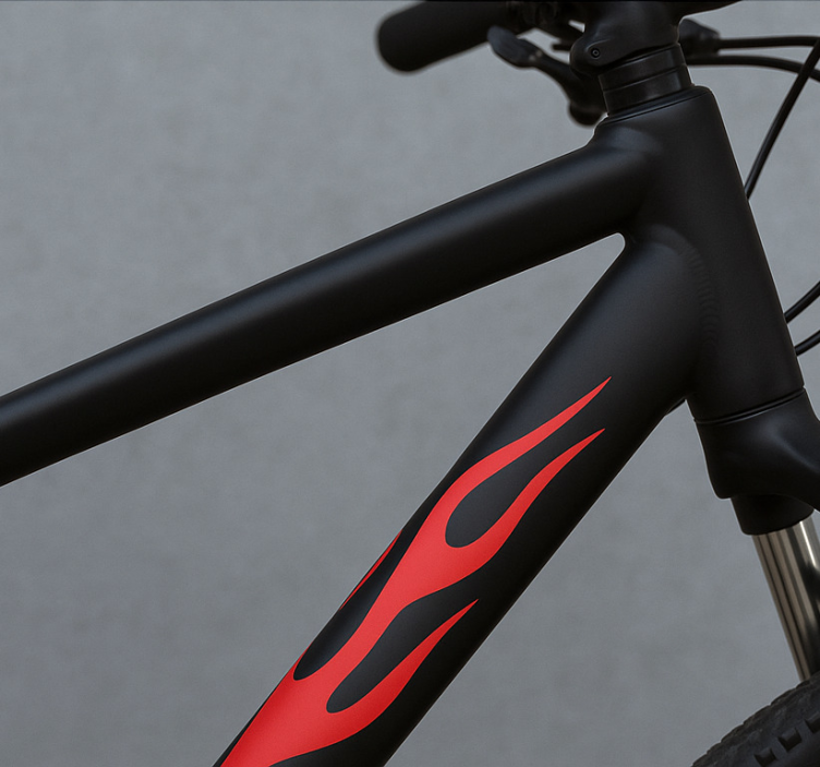 Naklejka na rower czerwone płomienie ustawione - TenStickers