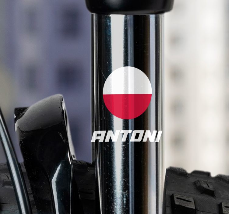 Profesjonalne naklejka na rower nazwa i flaga - TenStickers